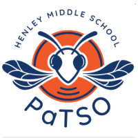 Henley Middle School PaTSO blue and orange logo